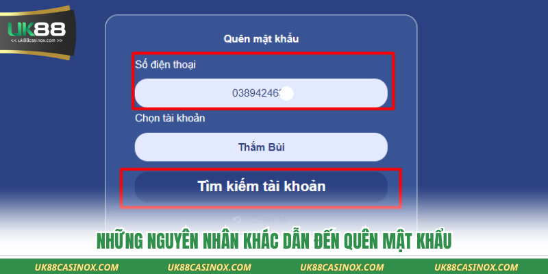 Những nguyên nhân khác dẫn đến quên mật khẩu