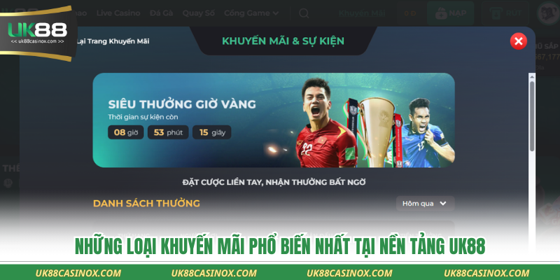 Những loại khuyến mãi phổ biến nhất tại nền tảng UK88