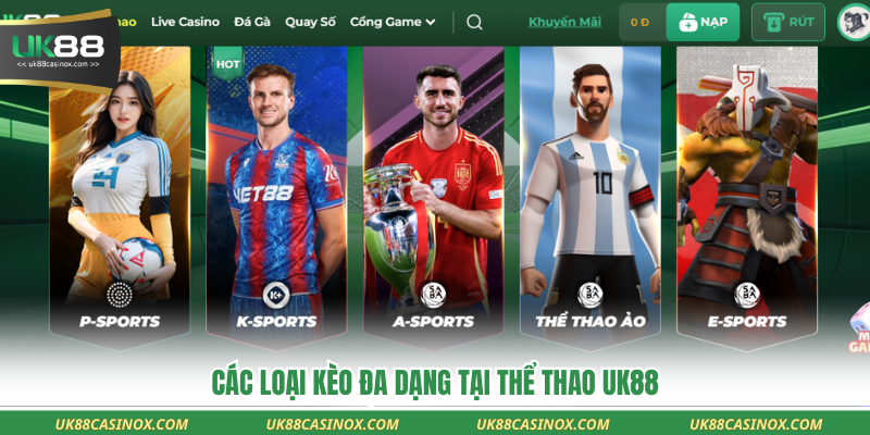 Các loại kèo đa dạng tại thể thao UK88