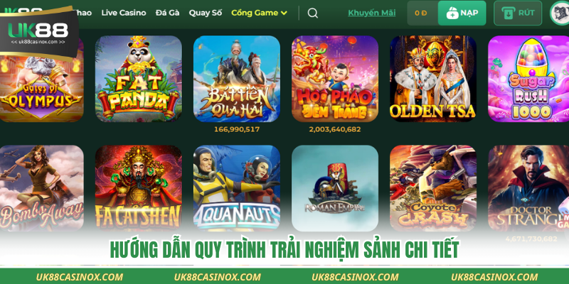 Hướng dẫn quy trình trải nghiệm sảnh chi tiết
